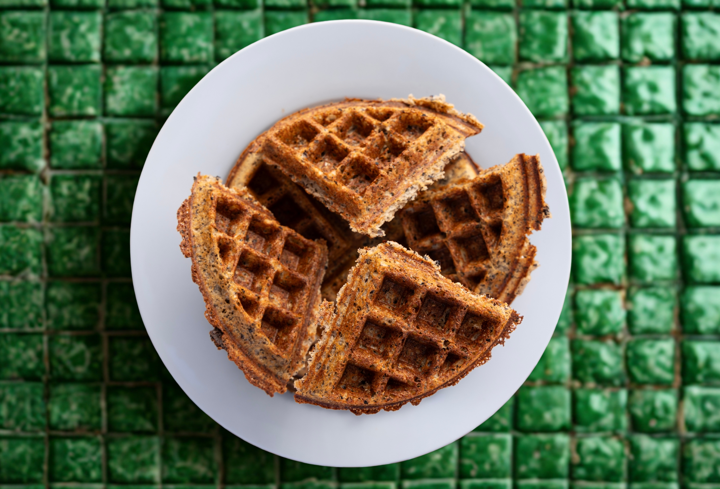 Waffle with Tile Background
